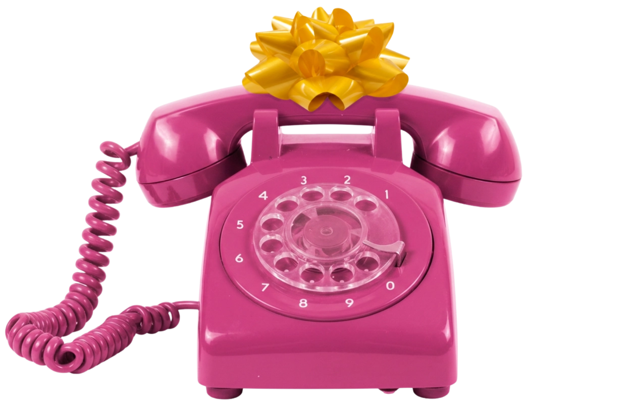Rotary phone with a bow on top